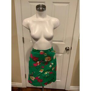 J. Crew Green & Pink Floral Pencil Skirt, Size 2